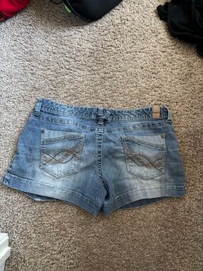 Maurices Light Blue Distressed Denim Short Shorts